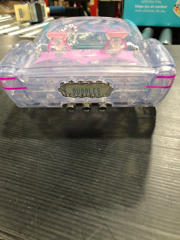 Photo 3 of MERMAZE MERMAIDZ™ Ocean Cruiser Convertible Car with Color Change Decals, Glitter-Filled Walls, Rolling Wheels, Working Seat Belts, Steering Wheel, Fits 2 Dolls
