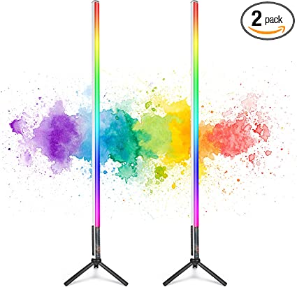 Photo 1 of 2 Pack Portable Battery Powered Tube Light 120cm Handheld LED Tube Lights with Tripods, 500 Vivid Effects, Light Tube for Video and Photography? Light Painting? YouTube? Video? TIK tok and Dance Club