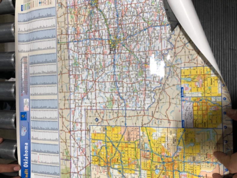 Photo 2 of Oklahoma State Wall Map - 20.75" x 18.5" Laminated