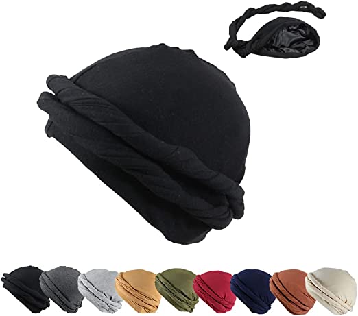 Photo 1 of AIIONP Halo Turban Durag for Men,Satin Silk Lined Head Scarf for Men Head Wraps for Dreadlocks Halo Tshirt Turban Head Wraps
