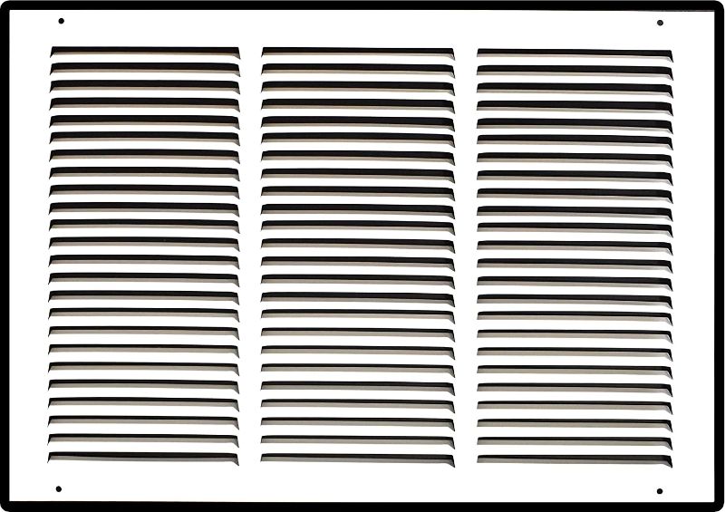Photo 1 of **factory sealed** 18"W x 12"H [Duct Opening Size] Steel Return Air Grille (AGC Series) Vent Cover Grill for Sidewall and Ceiling, White | Outer Dimensions: 19.75"W X 13.75"H for 18x12 Duct Opening