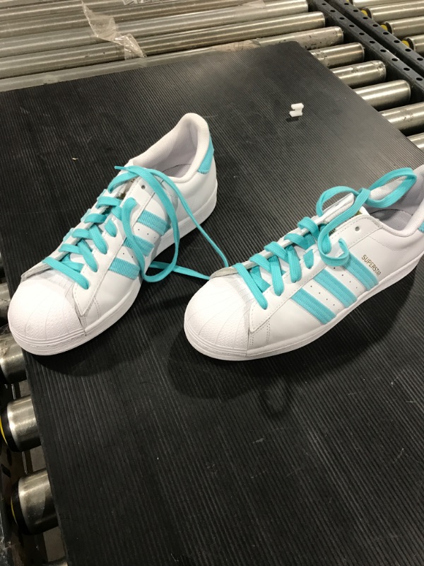 Photo 2 of adidas Originals Men's Superstar Sneaker 11.5 Pulse Aqua/White/Gold Metallic