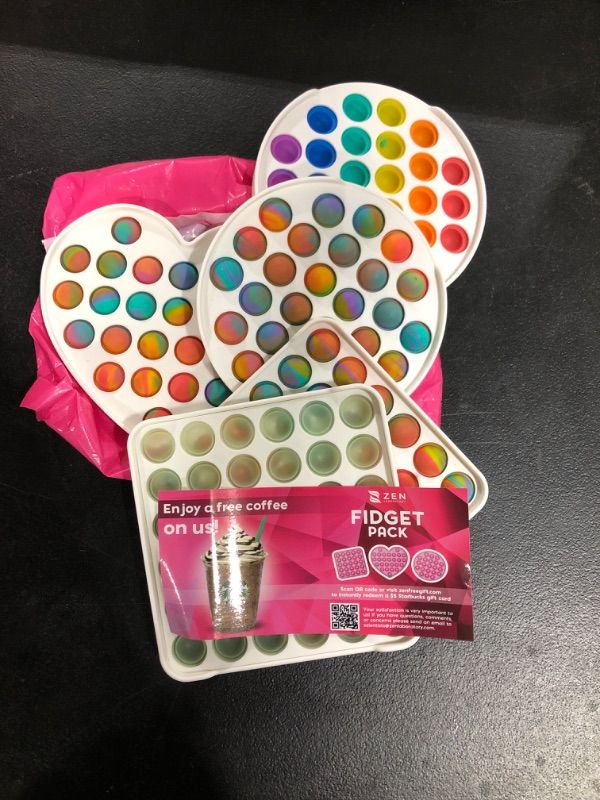 Photo 1 of (5 Pack) Fidget Sensory Toys Pop It Party Favors for Kids Autistic Autism, Big Popit Stocking Stuffers Girls Boys, Classroom Prizes Bulk Toy Treasure Chest Figittoys Box Figits Figets
