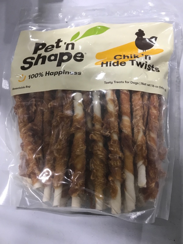Photo 2 of Pet 'n Shape Chik 'n Hide Twists – Chicken Wrapped Rawhide Natural Dog Treats, Small, 16 oz Chicken 1 Pound (Pack of 1)