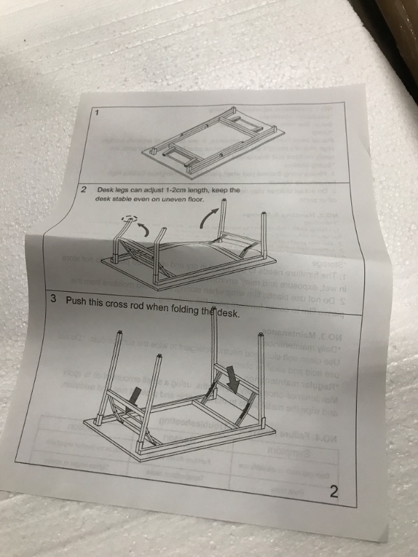 Photo 1 of Need Computer Desk Office Desk 55 inches Folding Table with BIFMA Certification Computer Table Workstation No Install Needed, Black AC5CB-140X
