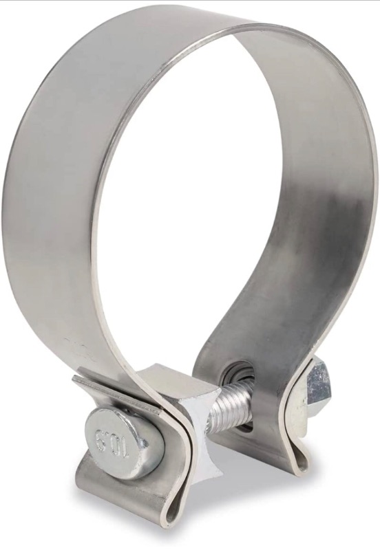 Photo 1 of 2 Inch Stainless Steel Butt Joint Narrow Band Exhaust Seal Clamp with 1 Block for Pipes,Mufflers,Catalytic Converters,Headers,Manifolds 