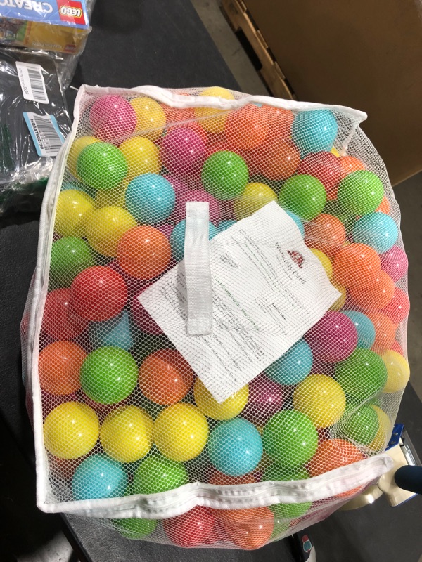 Photo 1 of Crush-Proof Plastic Ball Pit Balls with Storage Bag, Toddlers Kids