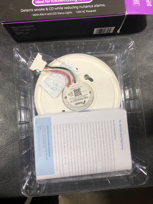 Photo 3 of Kidde Smoke & Carbon Monoxide Detector, Hardwired with Lithium Battery Backup, Interconnect Combination Smoke & CO Alarm with Voice Alert