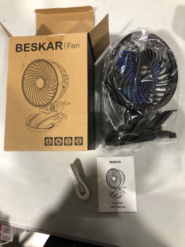 Photo 2 of BESKAR USB Powered Clip on Fan, 6 Inch Portable Fan with Cord, 3 Speeds Strong Airflow, Small Fan with Sturdy Clamp, Quiet Personal Desk Fan & Clip Fan
