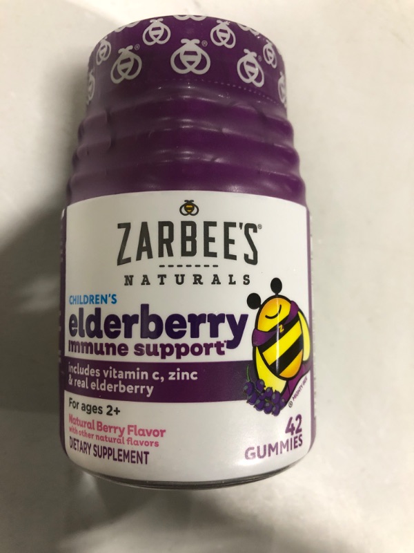 Photo 2 of Zarbee's Elderberry Gummies for Kids with Vitamin C, Zinc & Elderberry, Daily Childrens Immune Support Vitamins Gummy for Children Ages 2 and Up, Natural Berry Flavor, 42 Count Kids Elderberry Immune Support, 42 ct