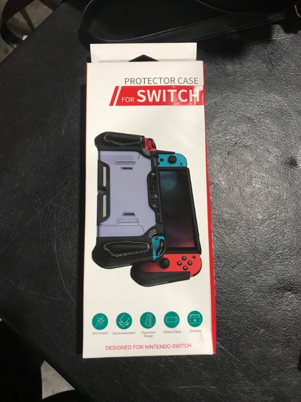 Photo 1 of LEYUSMART Dockable Protector for Nintendo Switch,(Fit for Dock/Ergonomic/Full Protection/Shock-Absorption/Anti-Scratch) Gift Glass Screen Protector & Thumb Caps, Nintendo Switch Dockable Case Teal
