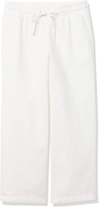 Photo 1 of Amazon Essentials Women's Linen Blend Drawstring Wide Leg Crop Pant https://a.co/d/2qdtbkT