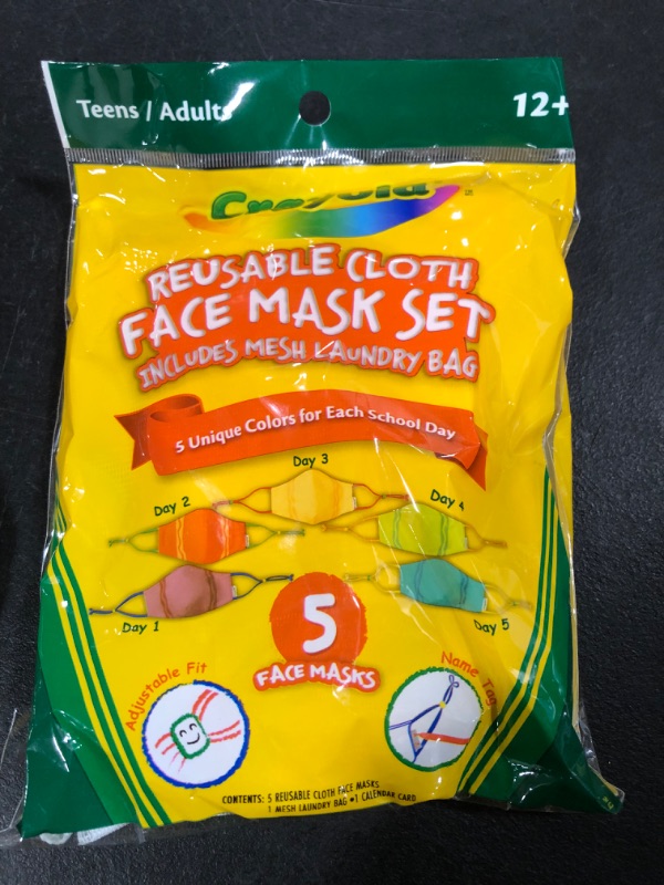 Photo 2 of Crayola™ Teacher/Adult Reusable Cloth Face Mask Set Crayola™ Stripe Back to School Supplies
