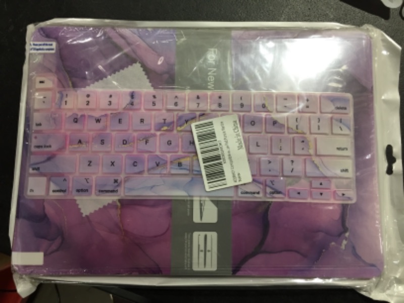 Photo 1 of AOSRHCY Compatible with MacBook Pro 13 Inch Case 2020 Release A2338 M1 A2251 A2289 with Touch Bar and Touch ID.Plastic Hard Shell Case & Keyboard Cover & Screen Protector & Mouse Pad.Purple Marble
