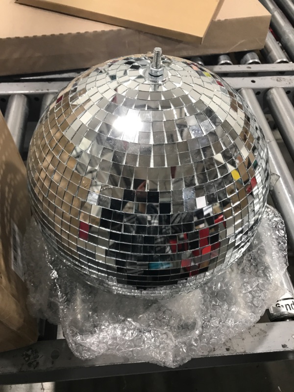 Photo 2 of 12" Disco Ball Mirror Ball Disco Party Decoration Stage Light Dj Light Effect Home Business Christmas Display Decoration Silver
