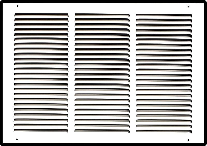 Photo 1 of 18"W x 12"H [Duct Opening Size] Steel Return Air Grille (AGC Series) Vent Cover Grill for Sidewall and Ceiling, White | Outer Dimensions: 19.75"W X 13.75"H for 18x12 Duct Opening
