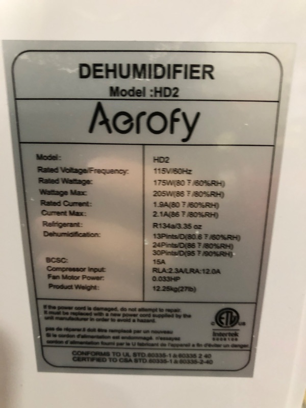 Photo 2 of 3000 Sq. Ft Dehumidifier for Bathroom Basements Home RV, Aerofy Dehumidifiers with Drain Hose, Upgraded ION & Sleep Mode, 3 Dehumidification Modes, 24H Timer, Smart LCD Touch Panel, Auto Shut Off