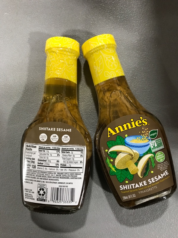 Photo 1 of 2 Pack- Annie's Natural Shiitake Sesame Salad Dressing, Non-GMO, 8 fl oz