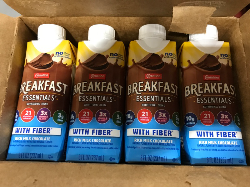 Photo 1 of 24ct-Carnation Breakfast Essentials with Fiber Start Ready-to-Drink, Rich Milk Chocolate, 8 Fl Oz Carton (Pack of 24) (Packaging May Vary)
