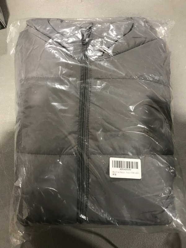 Photo 2 of [Size L] Mens Winter Coats Warm Puffer Jacket for Men Water Resistant With Hooded With Pockets Dark Gray