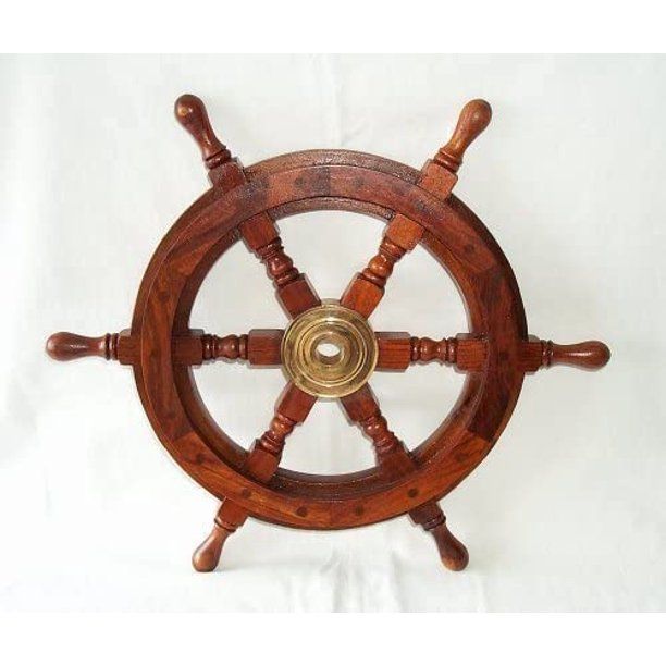 Photo 1 of 18" Ship Wheel (Natural Wood)
