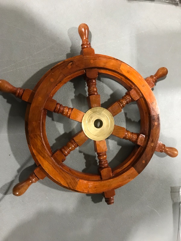 Photo 2 of 18" Ship Wheel (Natural Wood)
