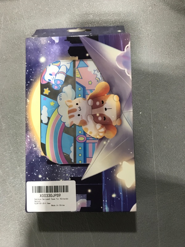 Photo 1 of FANPL Cute Protective Case for Nintendo Switch, PC Cover Case with Rainbow Carousel Compatible with Switch Console and Joy Con, Kawaii Skin Accessories Shockproof, Waterproof, Anti-fingerprint