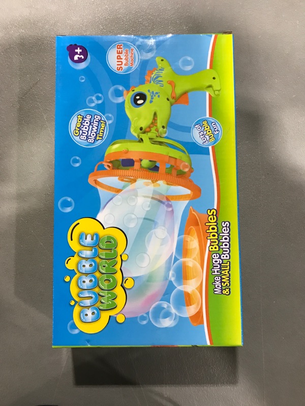 Photo 2 of 3 in 1 Dinosaur Bubble Gun, Bubble Machine for Kids, Children's Outdoor Bubble Toys, Small Bubbles, Big Bubbles or Bubbles in Bubbles, with 8 oz of Bubble Liquid, Suitable for Adults and Children