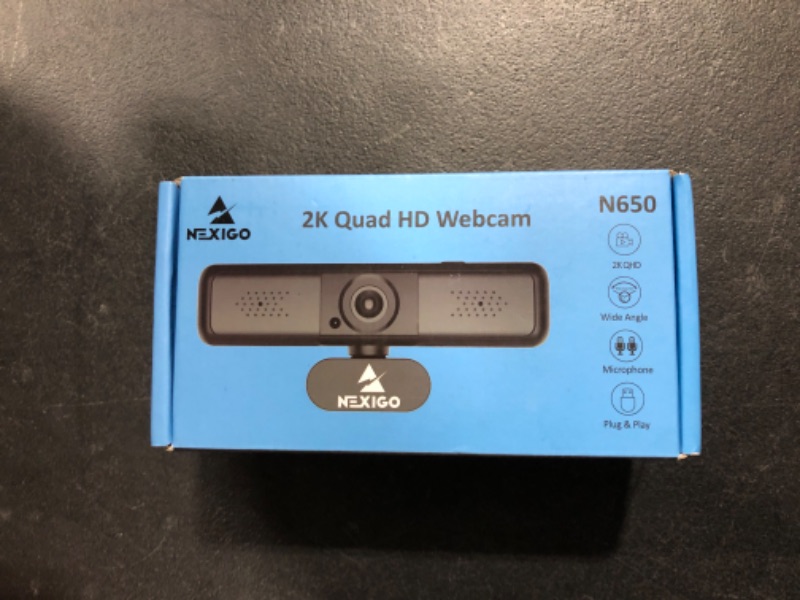 Photo 2 of NexiGo N650 2K QHD Webcam with 3X Digital Zoom and Privacy Cover, 1440P USB Streaming Web Camera, 80 Degree Widescreen for Online Class Zoom Meeting Skype Teams, PC Mac Laptop Desktop
