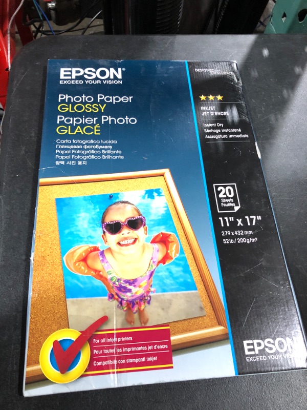 Photo 2 of Epson Photo Inkjet Paper, Glossy, 11 x 17, 20 Sheets/Pack