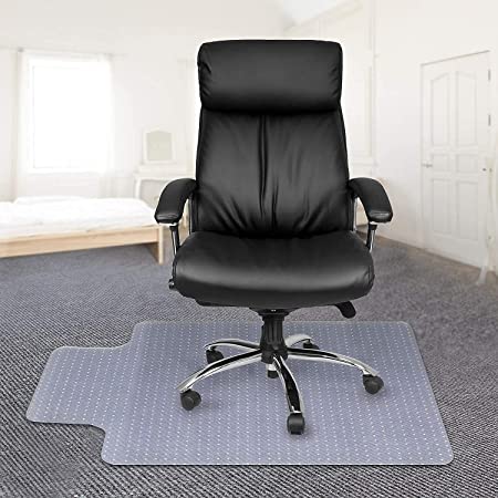 Photo 1 of Kuyal Office Chair Mat for Carpets,Transparent Thick and Sturdy Highly Premium Quality Floor Mats for Low and No Pile Carpeted Floors, with Studs (90x120cmX 2.2mm)
