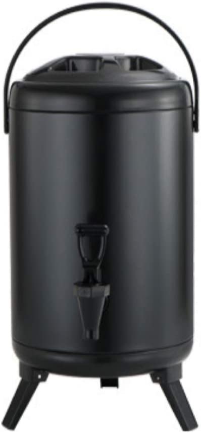 Photo 1 of 2.5 Gallon Insulated Beverage Dispenser with Stainless Steel Insulated Double Wall Matte Surface Black for Coffee Tea Milk Soup Family Party Cafe Buffet (1, 12L)
