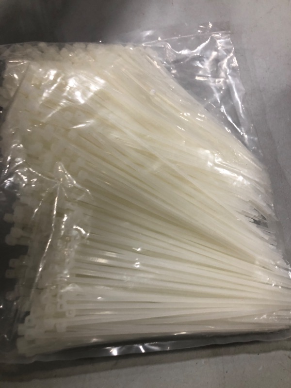 Photo 2 of 1000 Pack 6 Inch Bulk KOOWIN Nylon Plastic Cable Zip Ties Small Wire Wraps White 6 inch 18 lb (1000 pcs) White