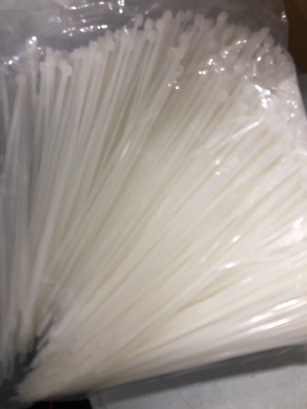 Photo 2 of 1000 Pack 6 Inch Bulk KOOWIN Nylon Plastic Cable Zip Ties Small Wire Wraps White 6 inch 18 lb (1000 pcs) White