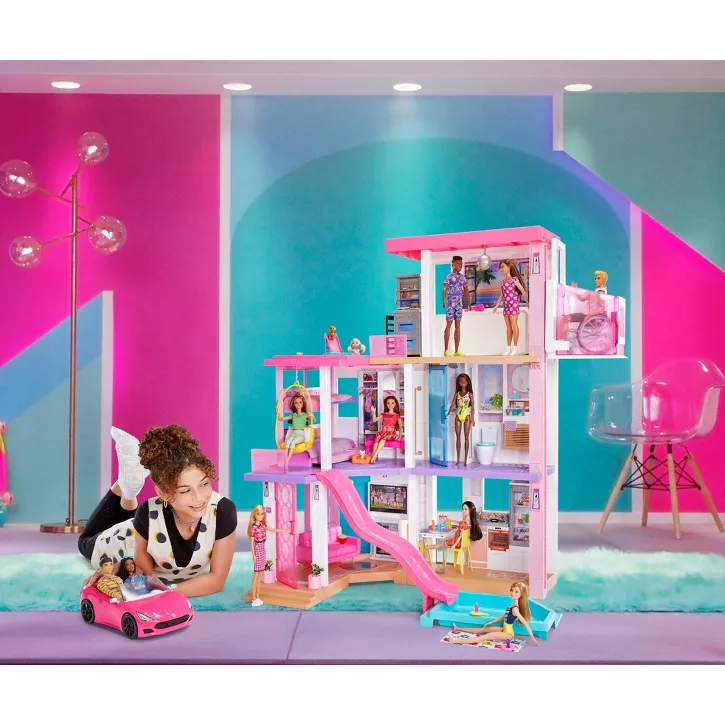 Photo 3 of Barbie Dreamhouse Doll House Playset Barbie House with 75+ Accesssories Wheelchair Accessible Elevator Pool, Slide and Furniture