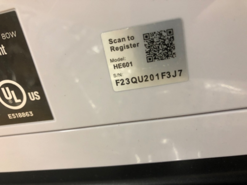 Photo 5 of  Shark HE601 Air Purifier 6 True HEPA Cleans up to 1200 Sq. Ft., Captures 99.98% of Particles, dust, allergens, Smoke, 0.1–0.2 microns, Advanced Odor Lock, Quiet, 6 Fan, White 