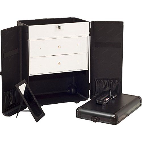 Photo 1 of  SUNRISE Makeup Rolling Case I3366 4 in 1 Professional Organizer, 3 Stackable Trays and 2 Drawers, Locking with Mirror, Black Matte 