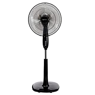 Photo 1 of Amazon Basics Oscillating Dual Blade Standing Pedestal Fan with Remote - 16-Inch, Black