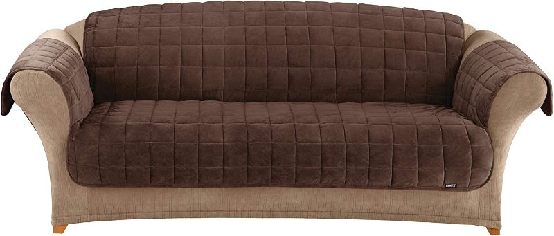 Photo 1 of  SureFit Furniture Protector Deluxe Pet Couch Cover, Polyester, Machine Washable, Sofa, Chocolate 