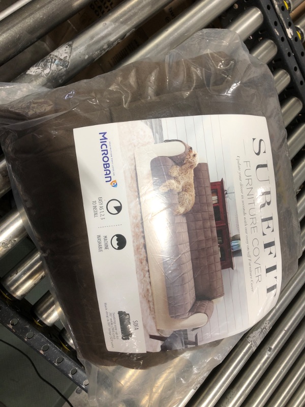 Photo 2 of  SureFit Furniture Protector Deluxe Pet Couch Cover, Polyester, Machine Washable, Sofa, Chocolate 