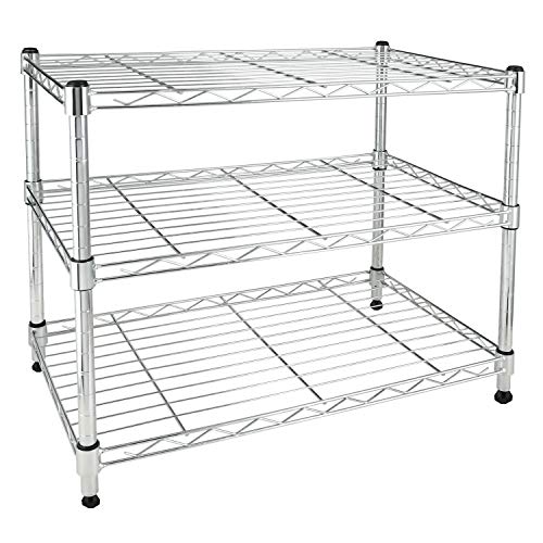 Photo 1 of  Simple Deluxe HKSHLF23132003C Heavy Duty 3-Shelf Shelving Unit, 24" D X 14"W X 20" H, 24" X 14" X 20'', 3 Tier 