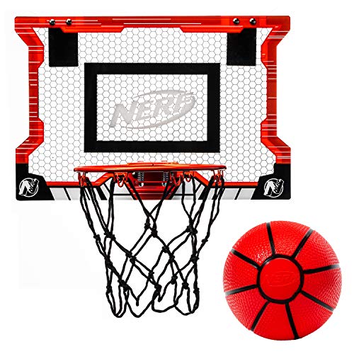 Photo 1 of  NERF Basketball Hoop Set - Pro Hoop Mini Hoop Set with Mini Basketball - Steel Rim Great for Dunking - Over the Door Basketball Hoops 