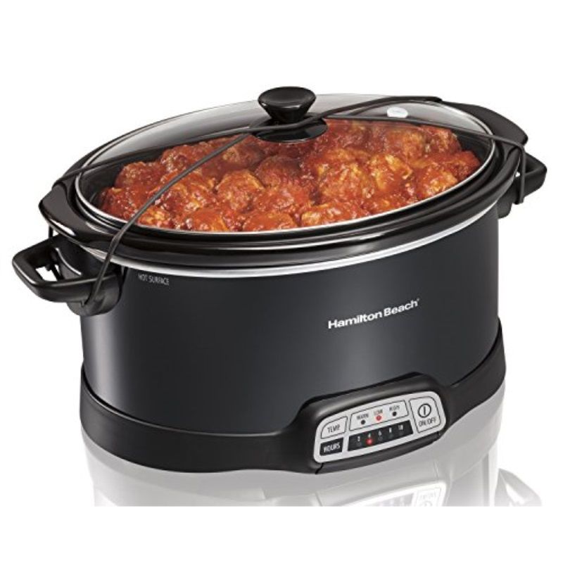 Photo 1 of  Hamilton Beach 7.0-Quart Black Oval Slow Cooker 