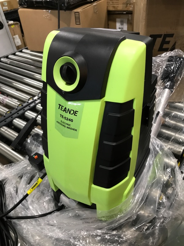 Photo 2 of Electric Pressure Washer TE3000 1.9GPM Pressure Washer Portable Power Washer 1800W High Pressure Cleaner Machine with 4 Nozzles Foam Cannon,Best for Cleaning Homes, Cars, Driveways, Patios Green