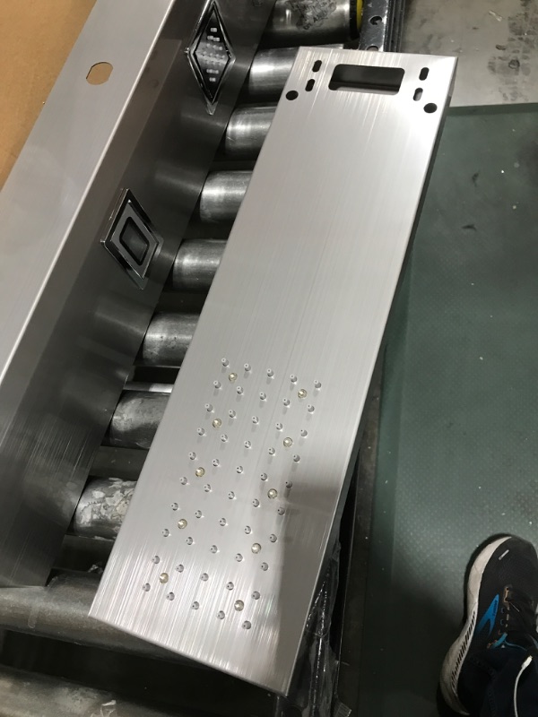 Photo 1 of ROVOGO Retrofit Shower Panel Tower System with LED Lights Rain Shower, 2 Body Jets, Handheld and Temperature Display, Easy Connect Shower Column 304 Stainless Steel for Retro-Fit & Remodel, Brushed