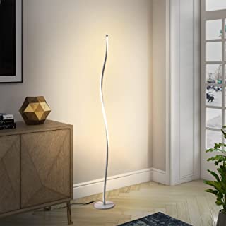 Photo 1 of FCTWAKS Corner Lamp, 51" Tall 17W LED Modern Floor Lamp with Remote, 3 Color Temperature, Stepless Dimmable, Spiral Minimalist Floor Lamp, Standing Lamp for Living Room, Bedroom, Home Decor - White
