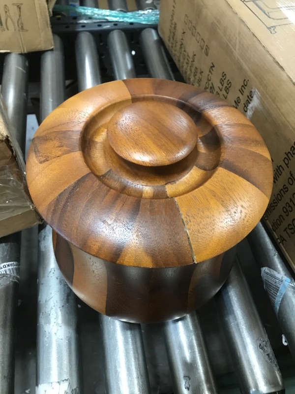 Photo 1 of  Nambe Nara Wood Ice Bucket, Medium, Brown 