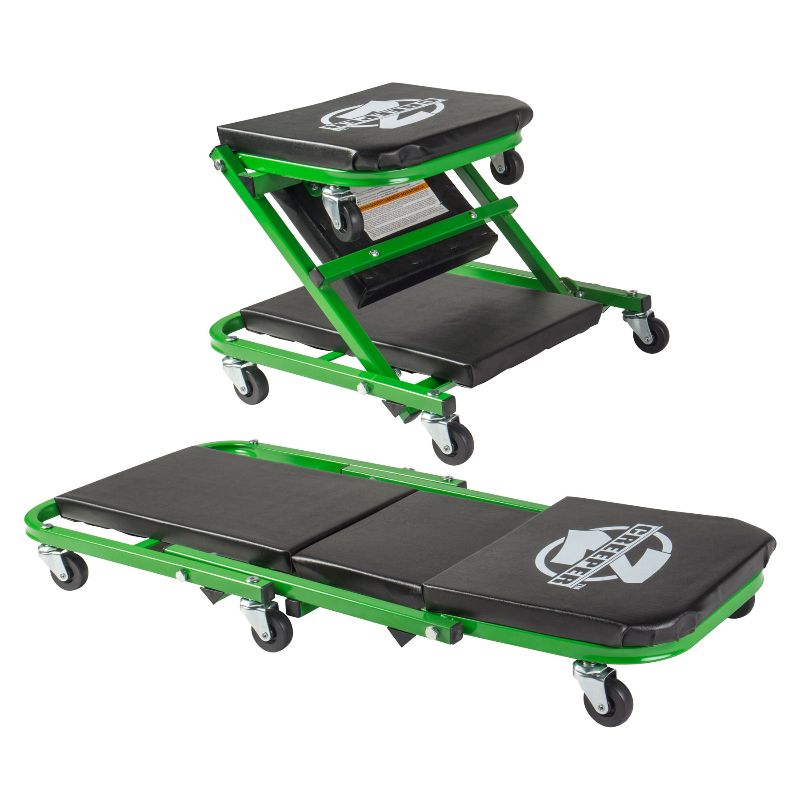 Photo 1 of  Pro-Lift Z 2-in-1 Creeper and Seat 36 Inches with 6 Casters and 300 Lbs Capacity - Black/Green 