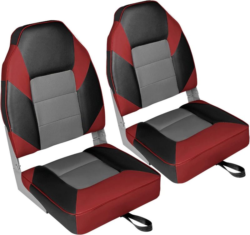 Photo 1 of  Leader Accessories A Pair of Elite Low/High Back Folding Fishing Boat Seat (2 Seats) 