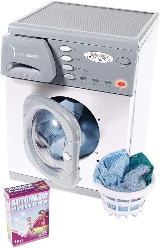 Photo 1 of Casdon Electronic Washer | Realistic Toy Washing Machine For Children Aged 3+ | Equipped With Lights And Buttons To Spark Their Imagination , Grey
